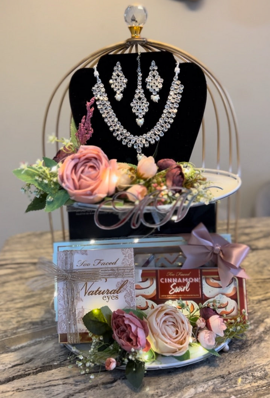 Metal Double tier Jewelry and Makeup