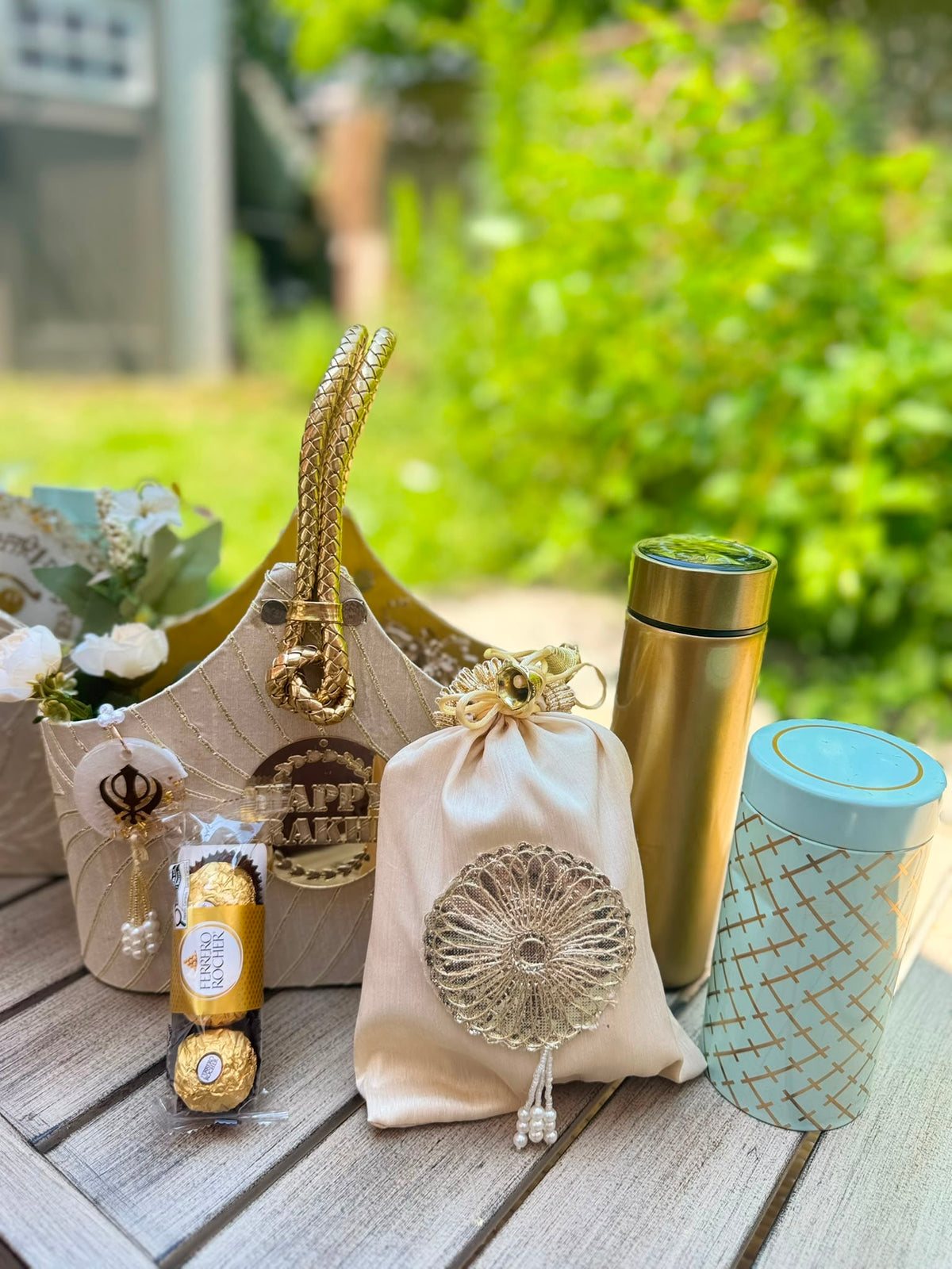 Golden Grace Rakhi Basket ✨
