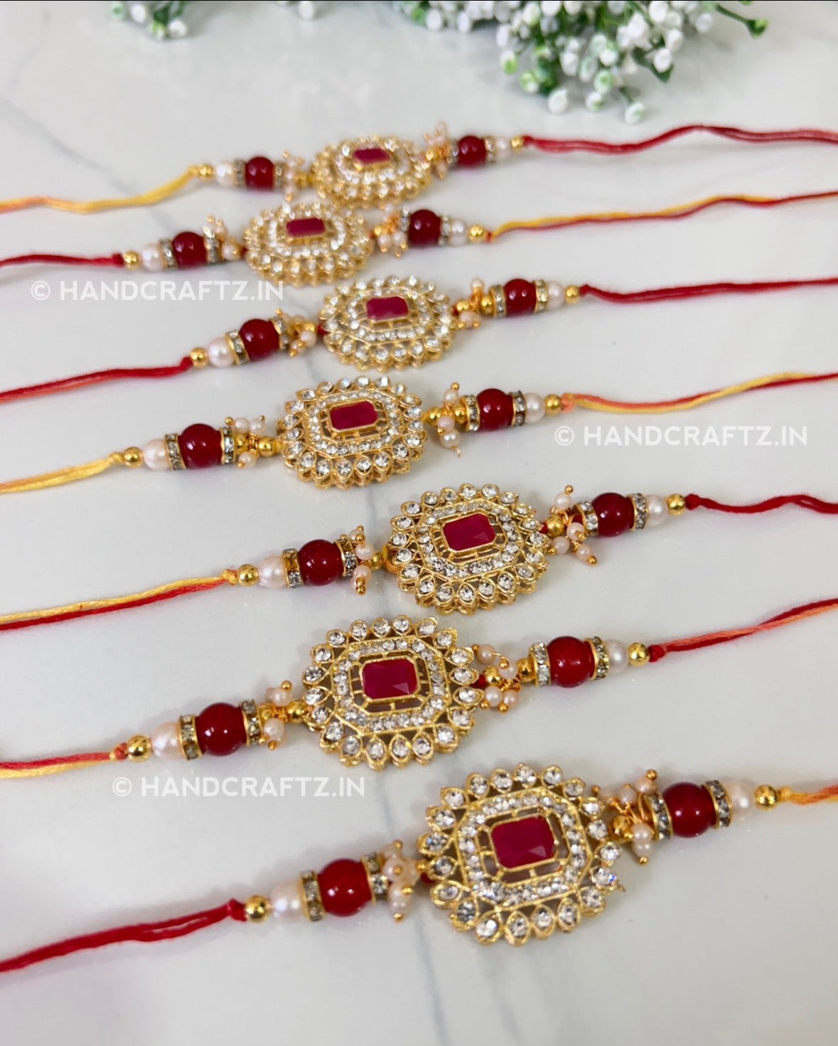 Red kundan Rakhi✨