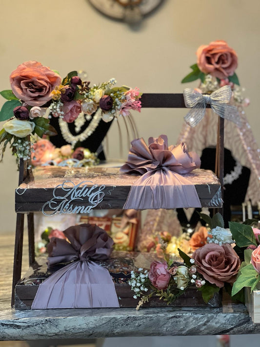 Wooden Double Tier Tray