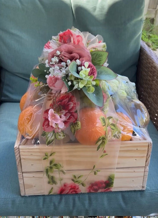 Wooden Crate Fruit Basket