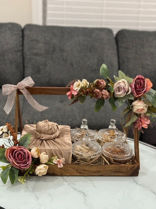Wooden Nuts and Chocolate Tray
